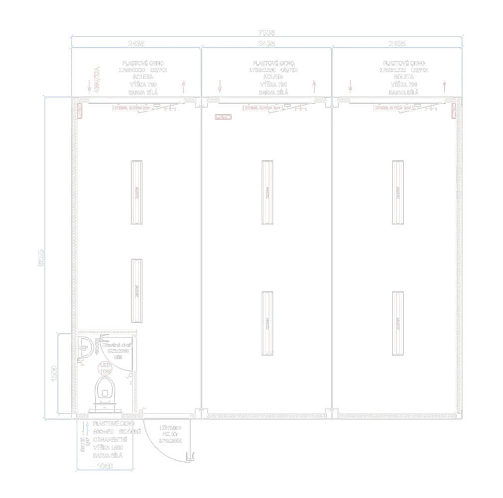 Triple container - TB /WC
